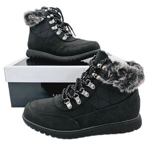 Karen Scott Womens Wanona Winter Booties Round Toe Faux Fur Black Size 6.5M NWB